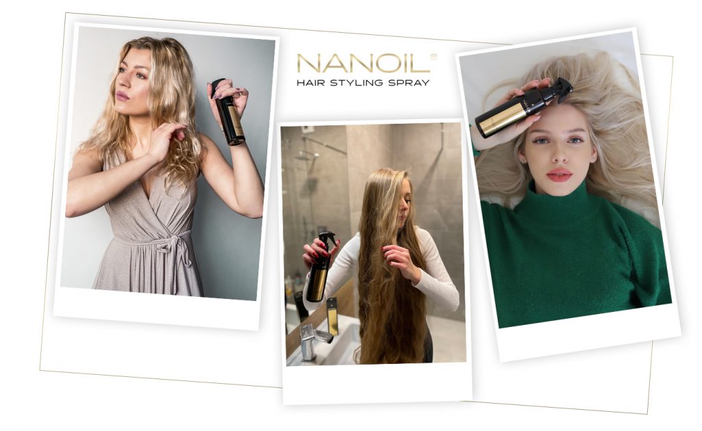 Nanoil hair styling spray